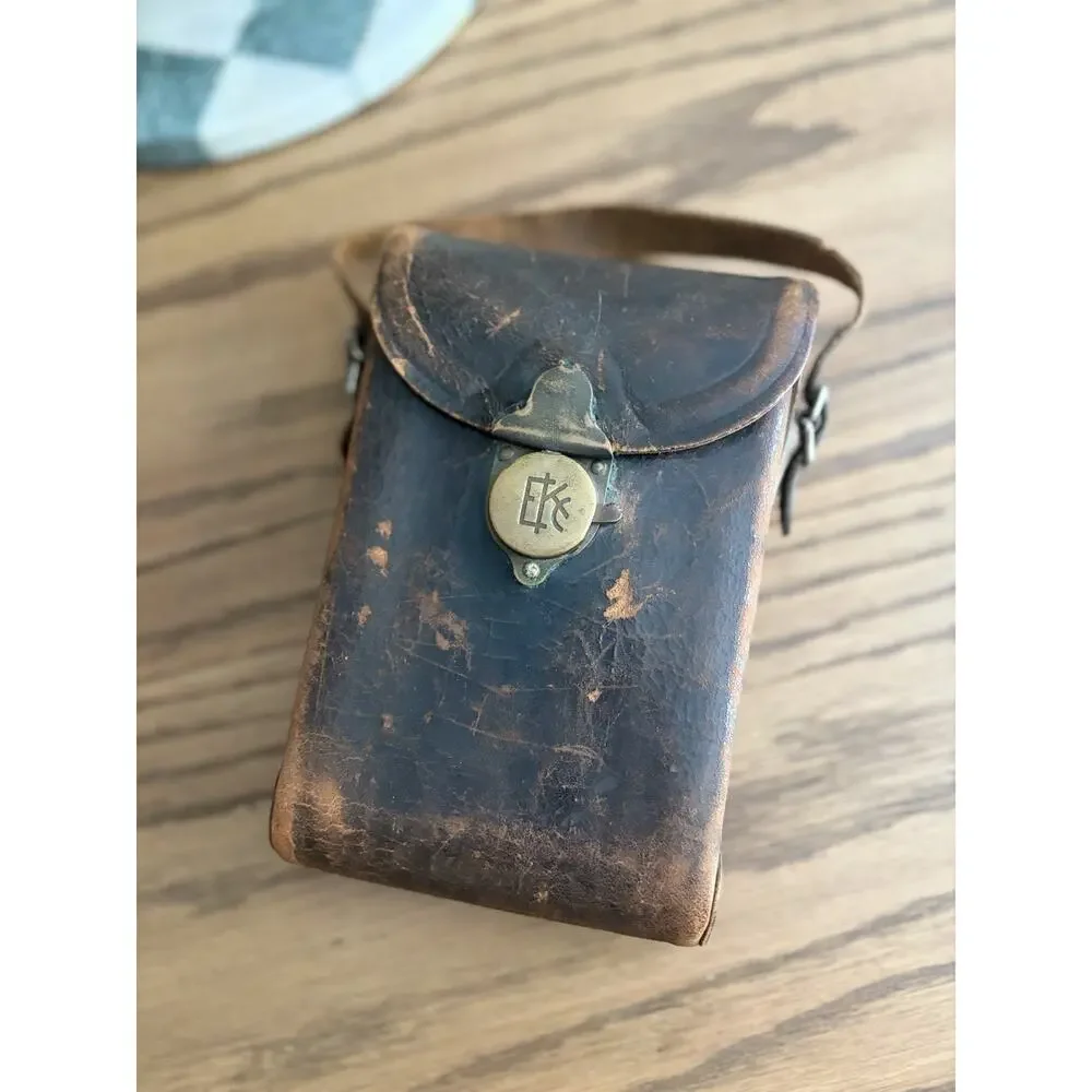 Antique Kodak Junior No 1 Autographic Model A Folding Camera With Leather Case